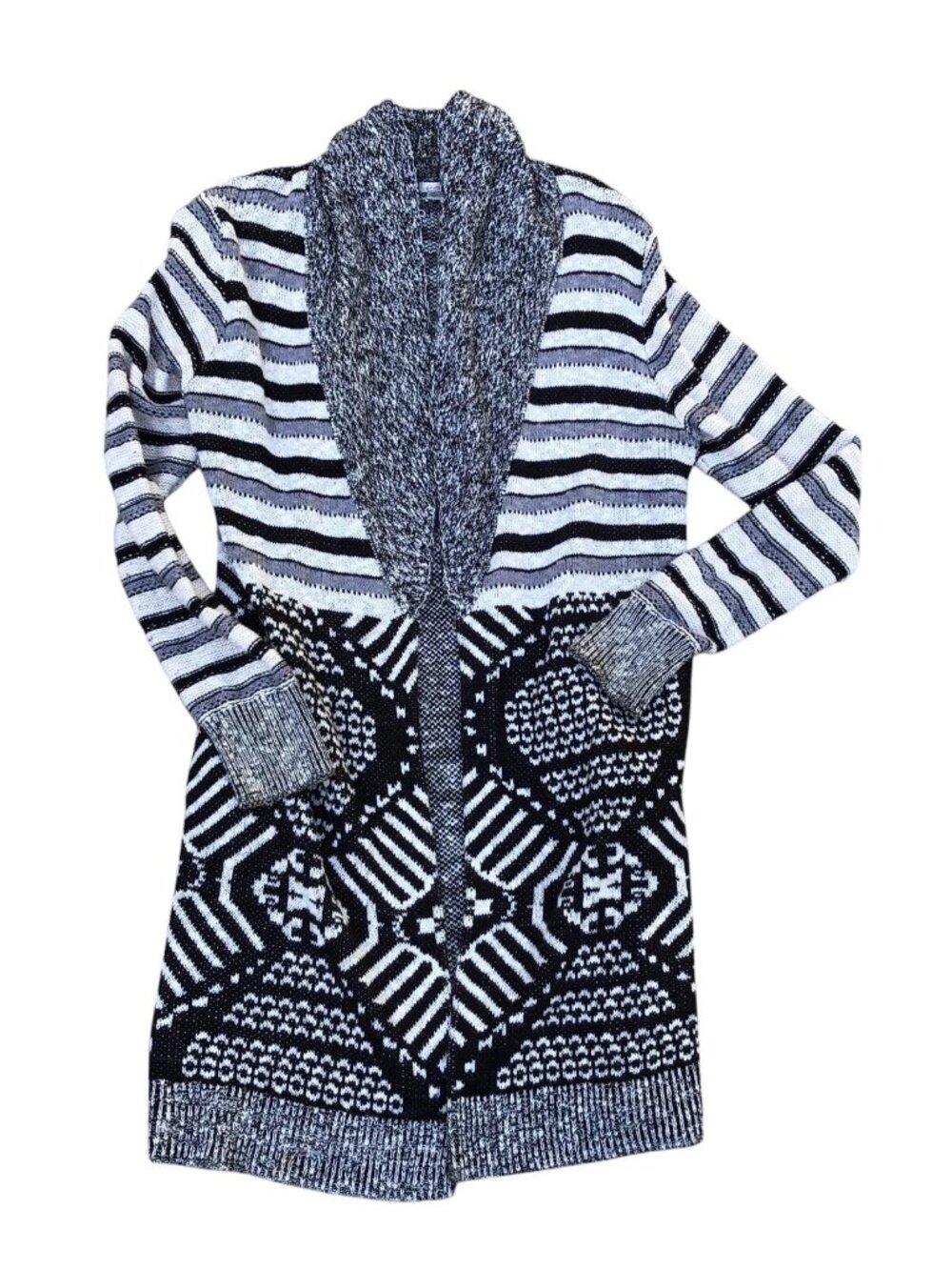 ECOTE Knit Cardigan Sweater Women's LARGE Long Long Sleeve Gray